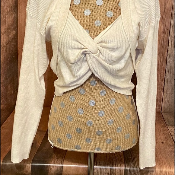 No Boundaries Women's Cardigan and Crop Top, 2-Piece Set Size Large - Picture 2 of 8